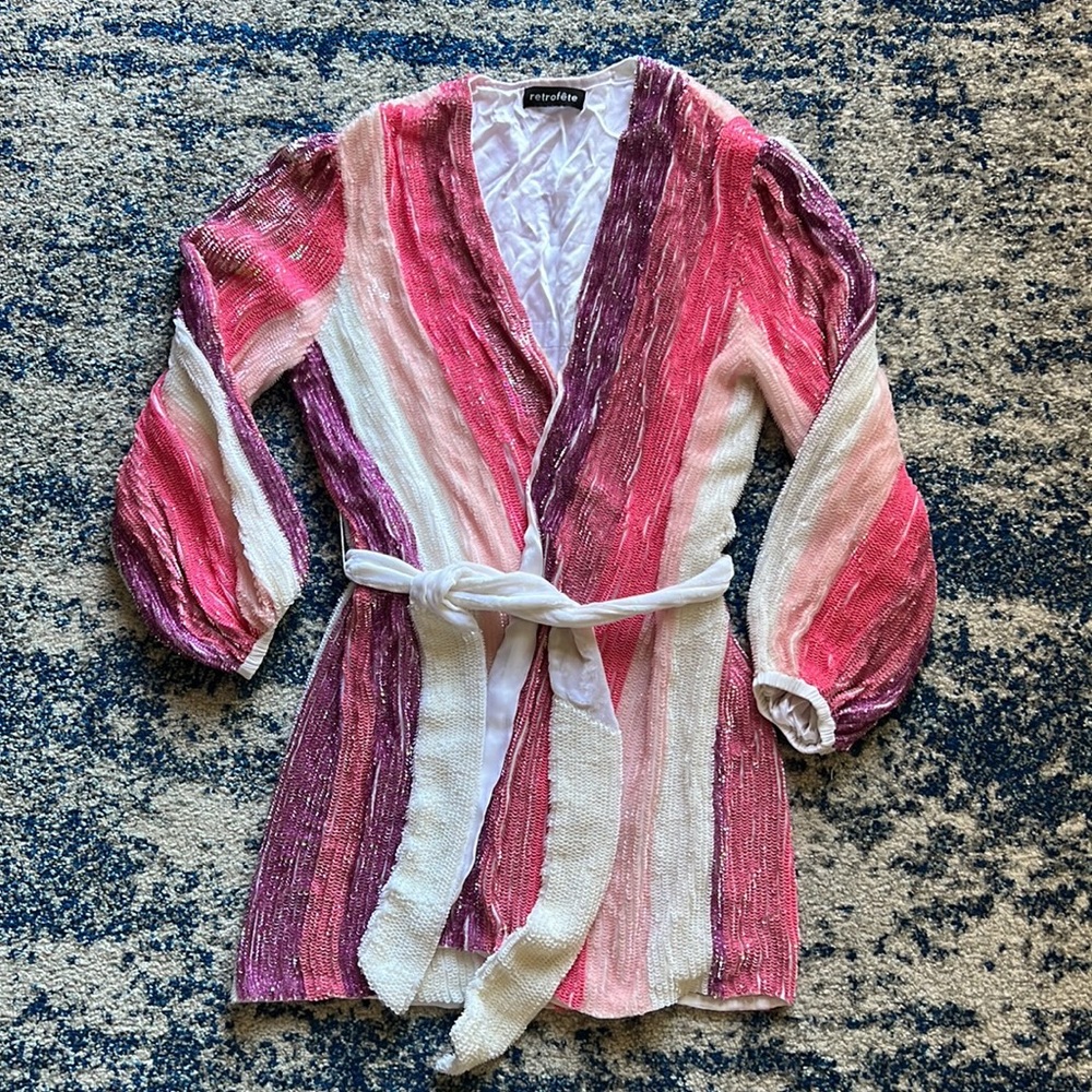 retrofete Gabrielle Dress in Multi Pink Stripe - Picture 5 of 14